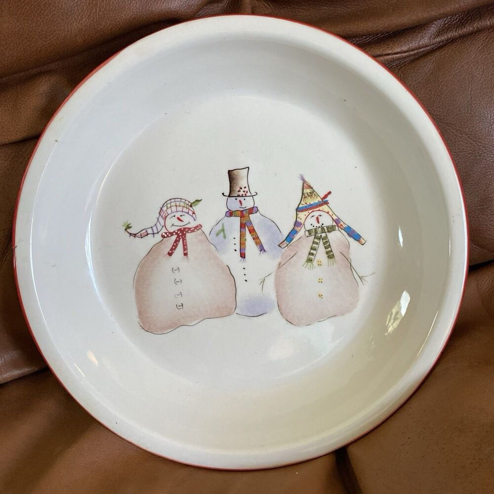 Sakura Snowmates 10.5" Stoneware Pie Bake Dish By Debbie Tayor Kerman